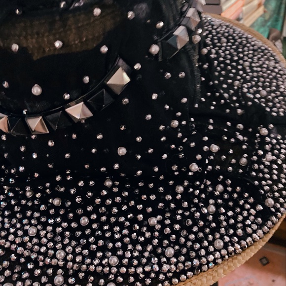 Customed Black & Green Rhinestone and Gem Hat main image 8
